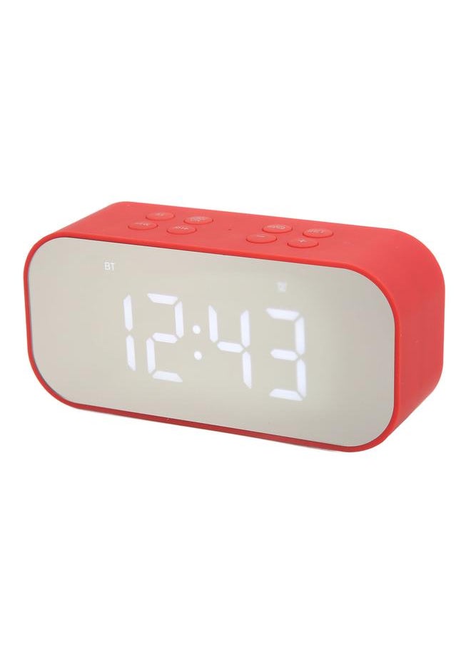 Alarm Clock Mirror Electronic Intelligent Noise Reduction 45MM Loudspeaker Double Speaker Digital Dual Alarm Clock Red