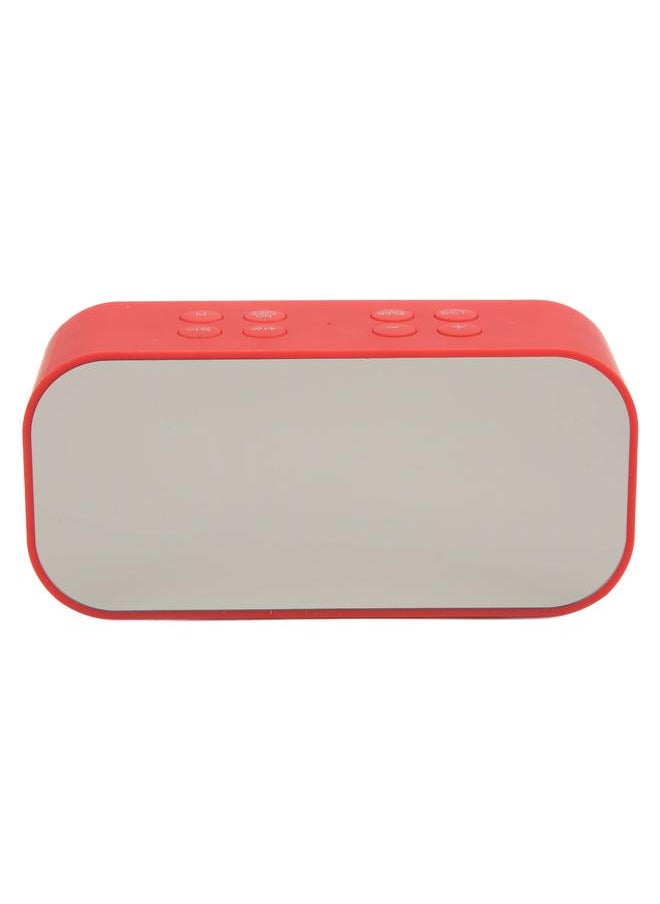 Alarm Clock Mirror Electronic Intelligent Noise Reduction 45MM Loudspeaker Double Speaker Digital Dual Alarm Clock Red