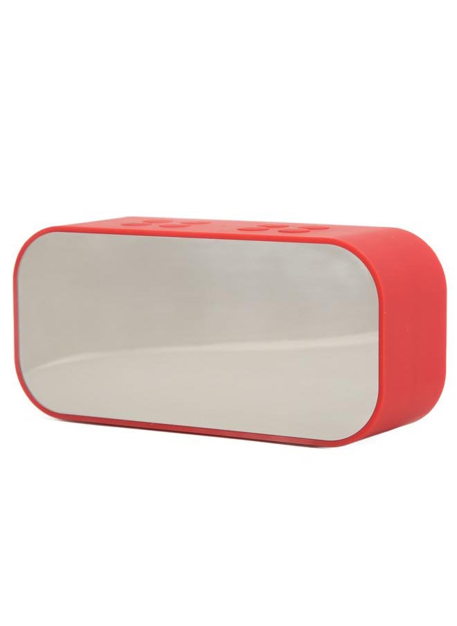 Alarm Clock Mirror Electronic Intelligent Noise Reduction 45MM Loudspeaker Double Speaker Digital Dual Alarm Clock Red