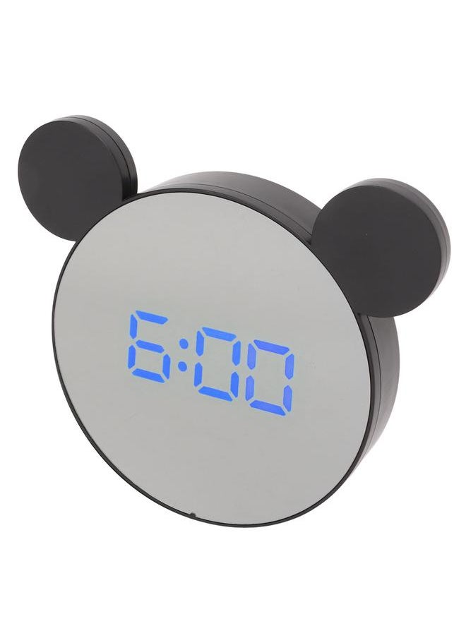 Mirror Alarm Clock 2 Level Brightness Adjustment Ear Design LED Mirror Digital Alarm Clock for Home Desks Bedroom Blue Light