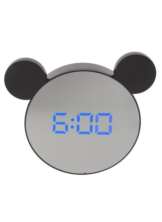Mirror Alarm Clock 2 Level Brightness Adjustment Ear Design LED Mirror Digital Alarm Clock for Home Desks Bedroom Blue Light