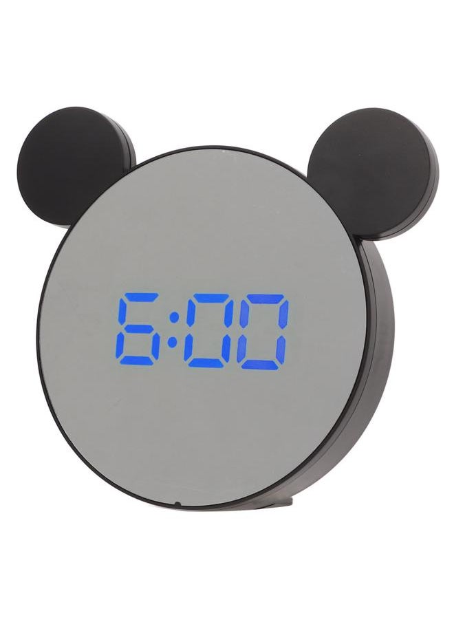 Mirror Alarm Clock 2 Level Brightness Adjustment Ear Design LED Mirror Digital Alarm Clock for Home Desks Bedroom Blue Light