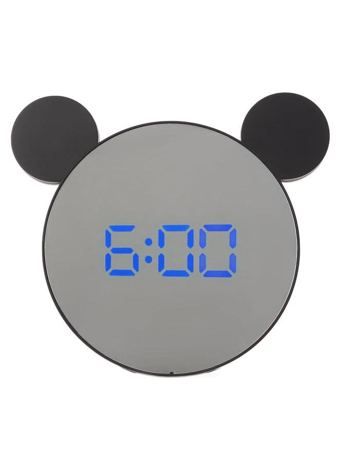 Mirror Alarm Clock 2 Level Brightness Adjustment Ear Design LED Mirror Digital Alarm Clock for Home Desks Bedroom Blue Light
