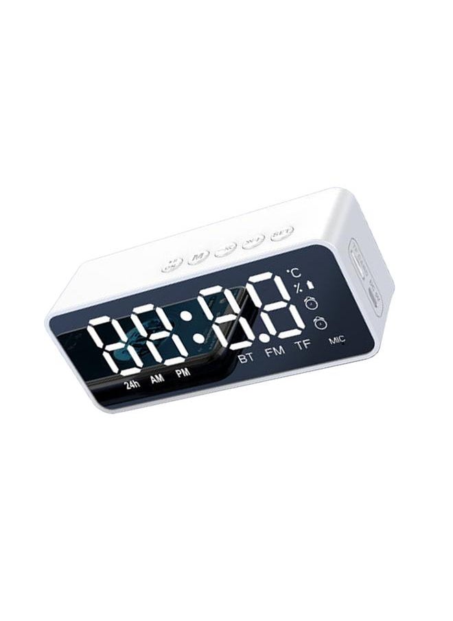 Digital Alarm Clock with BT Speaker, Mirror LED Display Clock with Dual Alarms for Bedroom HIFI Speaker Support TF Card
