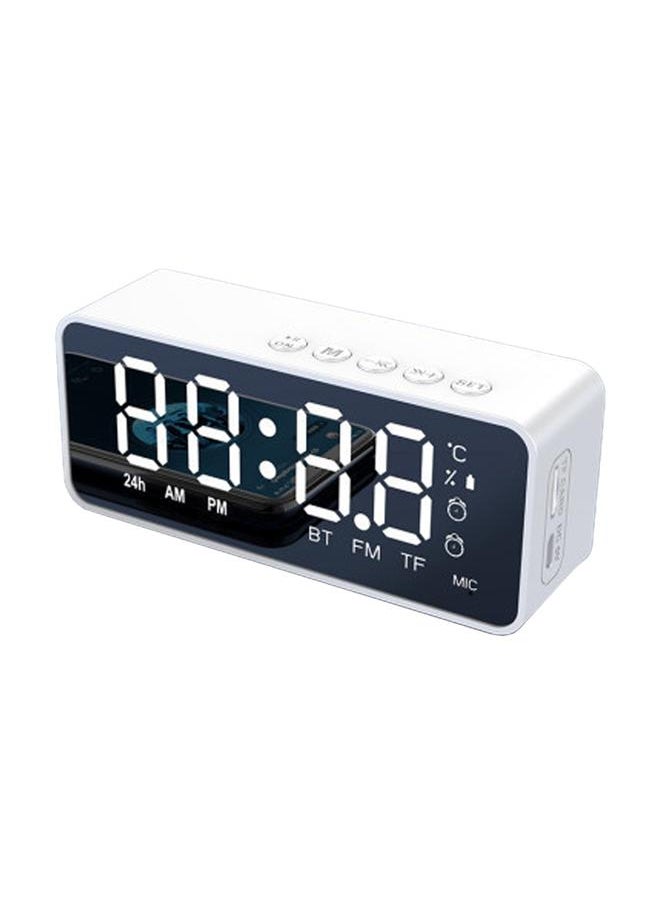 Digital Alarm Clock with BT Speaker, Mirror LED Display Clock with Dual Alarms for Bedroom HIFI Speaker Support TF Card
