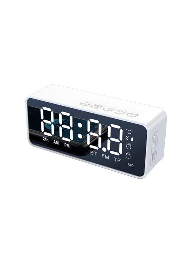 Digital Alarm Clock with BT Speaker, Mirror LED Display Clock with Dual Alarms for Bedroom HIFI Speaker Support TF Card