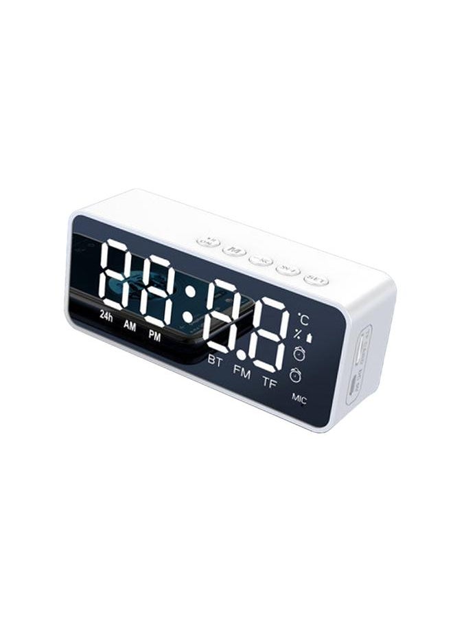 Digital Alarm Clock with BT Speaker, Mirror LED Display Clock with Dual Alarms for Bedroom HIFI Speaker Support TF Card