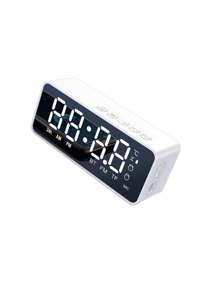 Digital Alarm Clock with BT Speaker, Mirror LED Display Clock with Dual Alarms for Bedroom HIFI Speaker Support TF Card
