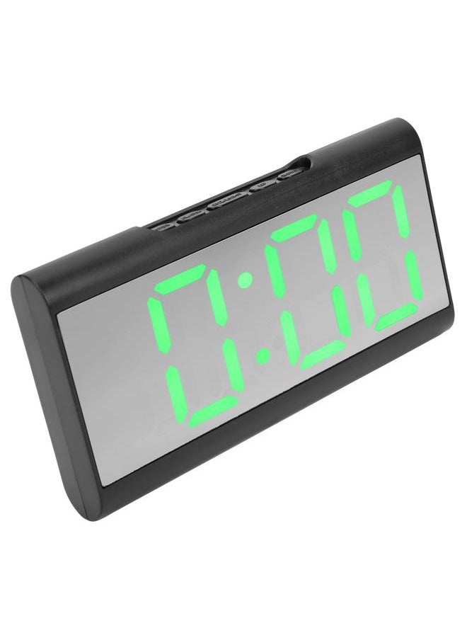 Alarm Clock LED Digital Display Mirror USB Charging Desktop Clock for Bedroom Home Office SchoolGreen