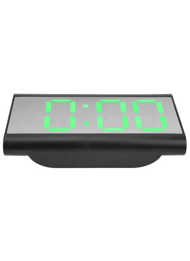 Alarm Clock LED Digital Display Mirror USB Charging Desktop Clock for Bedroom Home Office SchoolGreen