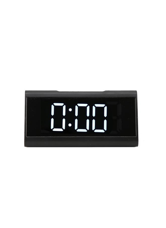 Mirror Clock LED Digital Mute Luminous Black Alarm Clock with USB Cable for Children Adults Bedroom Office Home SchoolWhite