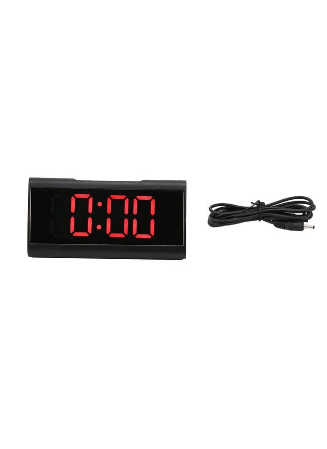 Mirror Clock LED Digital Mute Luminous Black Alarm Clock with USB Cable for Children Adults Bedroom Office Home SchoolRed