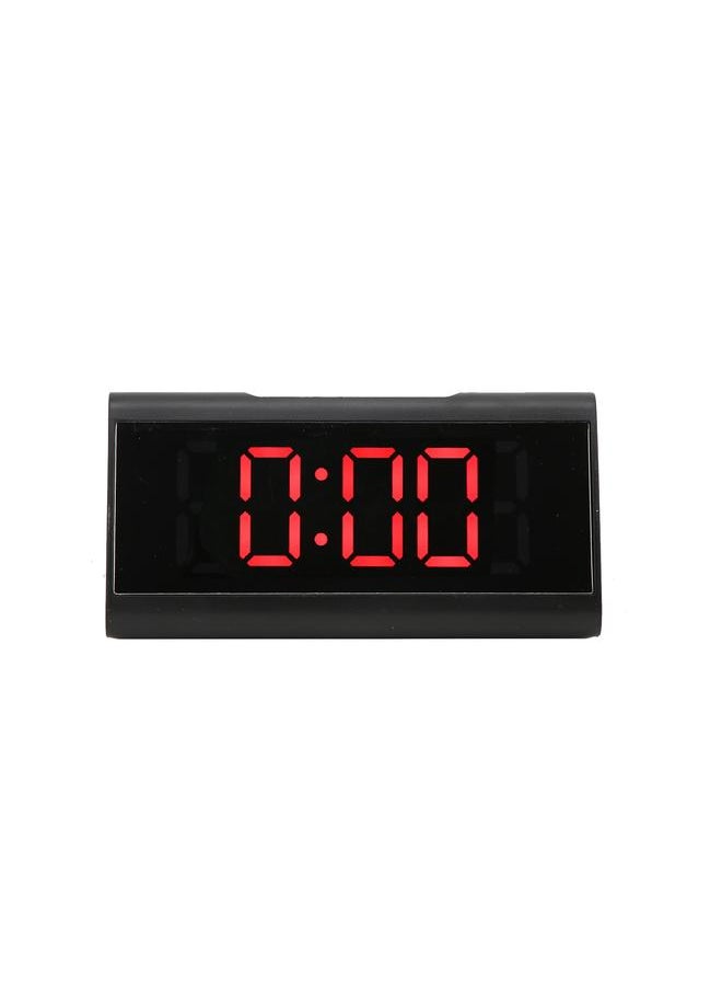 Mirror Clock LED Digital Mute Luminous Black Alarm Clock with USB Cable for Children Adults Bedroom Office Home SchoolRed