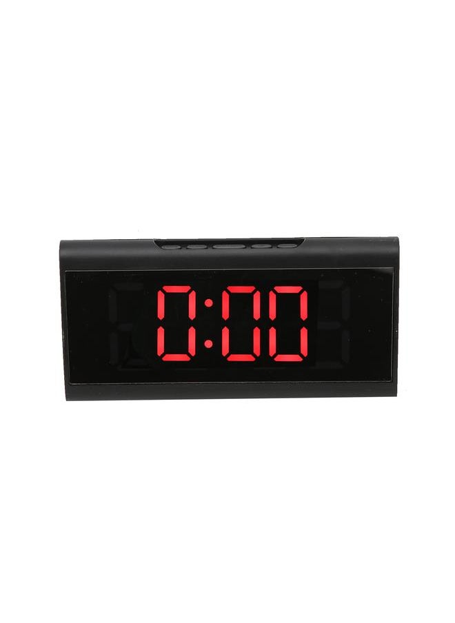 Mirror Clock LED Digital Mute Luminous Black Alarm Clock with USB Cable for Children Adults Bedroom Office Home SchoolRed