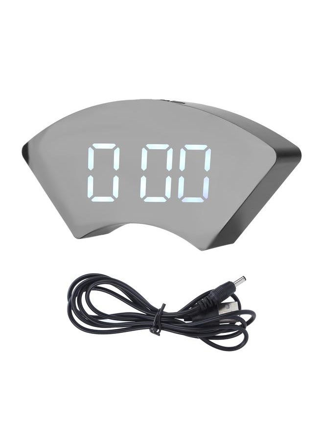 Clock Simple Electronic LED USB Mute Digital Alarm Clock for Office Bedroom Living RoomWhite