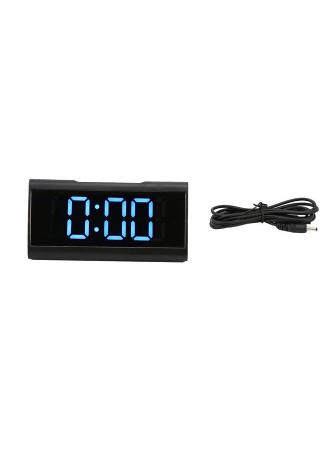 Mirror Clock LED Digital Mute Luminous Black Alarm Clock with USB Cable for Children Adults Bedroom Office Home SchoolBlue