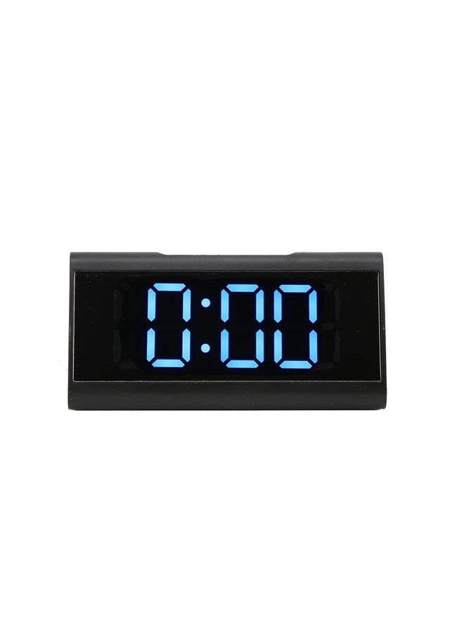 Mirror Clock LED Digital Mute Luminous Black Alarm Clock with USB Cable for Children Adults Bedroom Office Home SchoolBlue