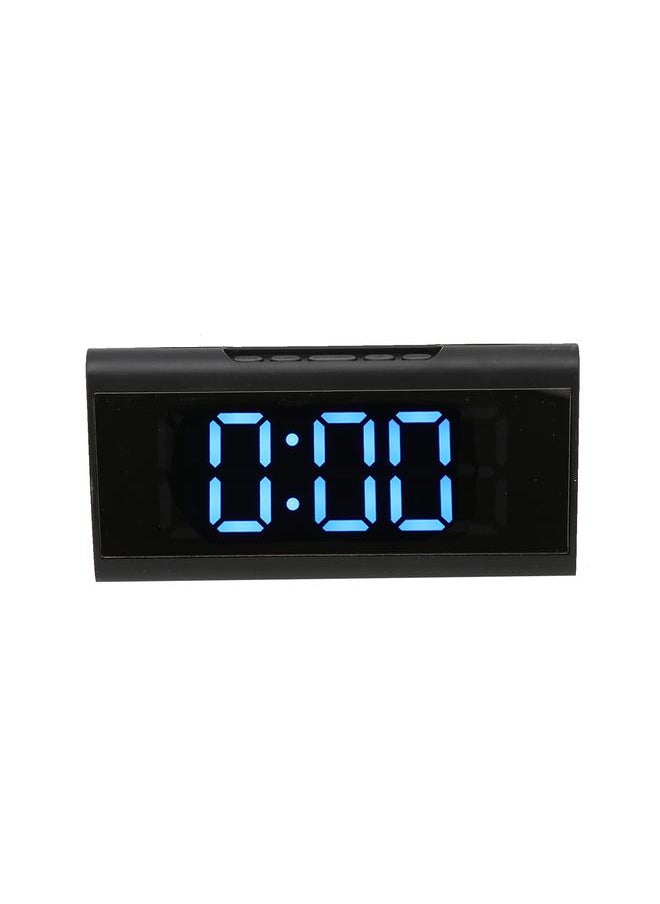Mirror Clock LED Digital Mute Luminous Black Alarm Clock with USB Cable for Children Adults Bedroom Office Home SchoolBlue
