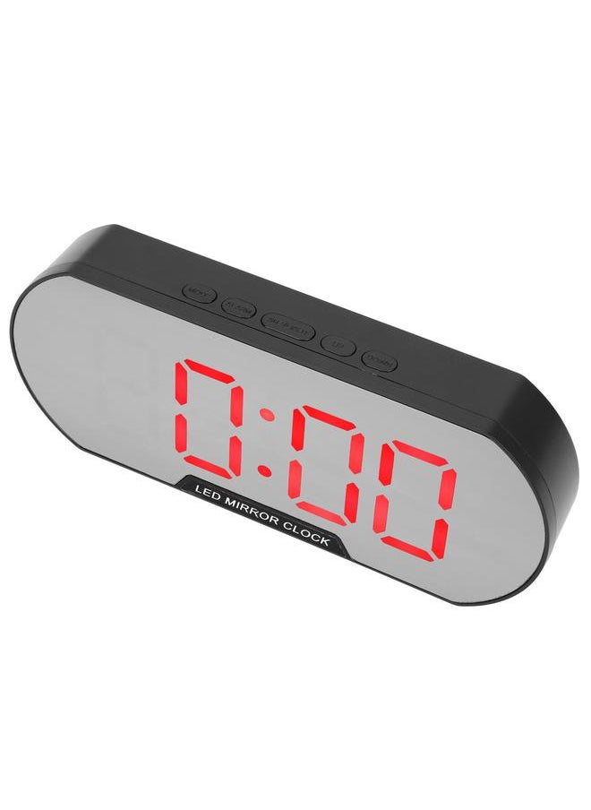 Alarm Clock LED Digital Display Makeup Mirror USB Battery Clock for Children Elderly Bedroom Office Home SchoolRed