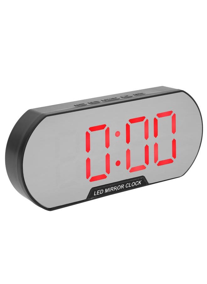 Alarm Clock LED Digital Display Makeup Mirror USB Battery Clock for Children Elderly Bedroom Office Home SchoolRed