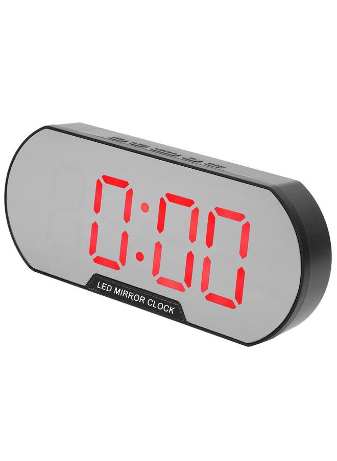 Alarm Clock LED Digital Display Makeup Mirror USB Battery Clock for Children Elderly Bedroom Office Home SchoolRed