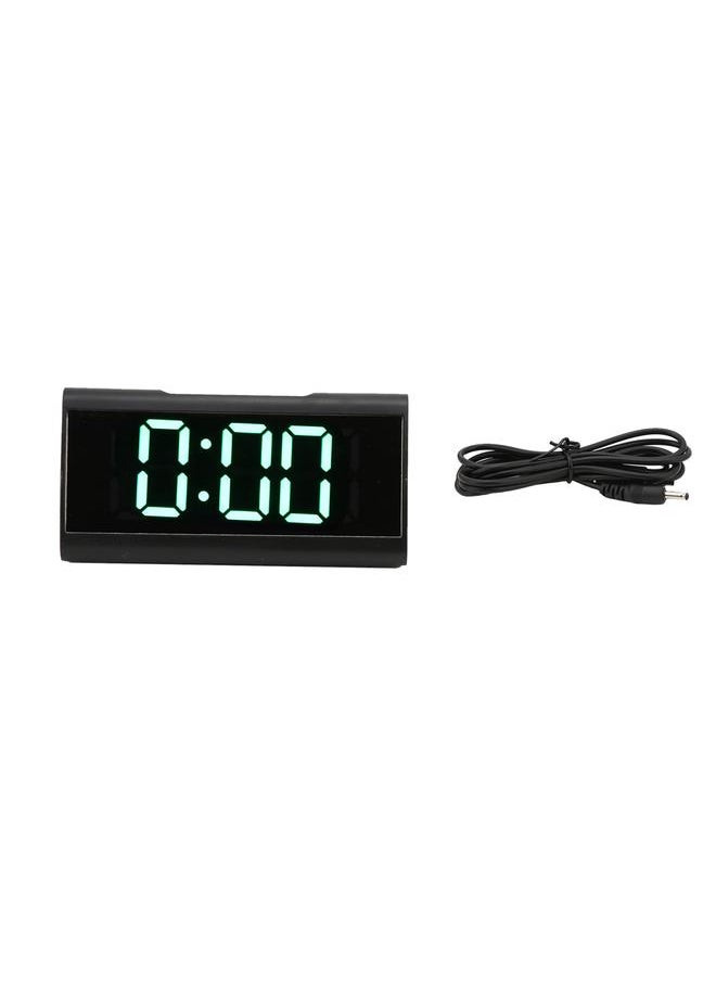 Mirror Clock LED Digital Mute Luminous Black Alarm Clock with USB Cable for Children Adults Bedroom Office Home SchoolGreen