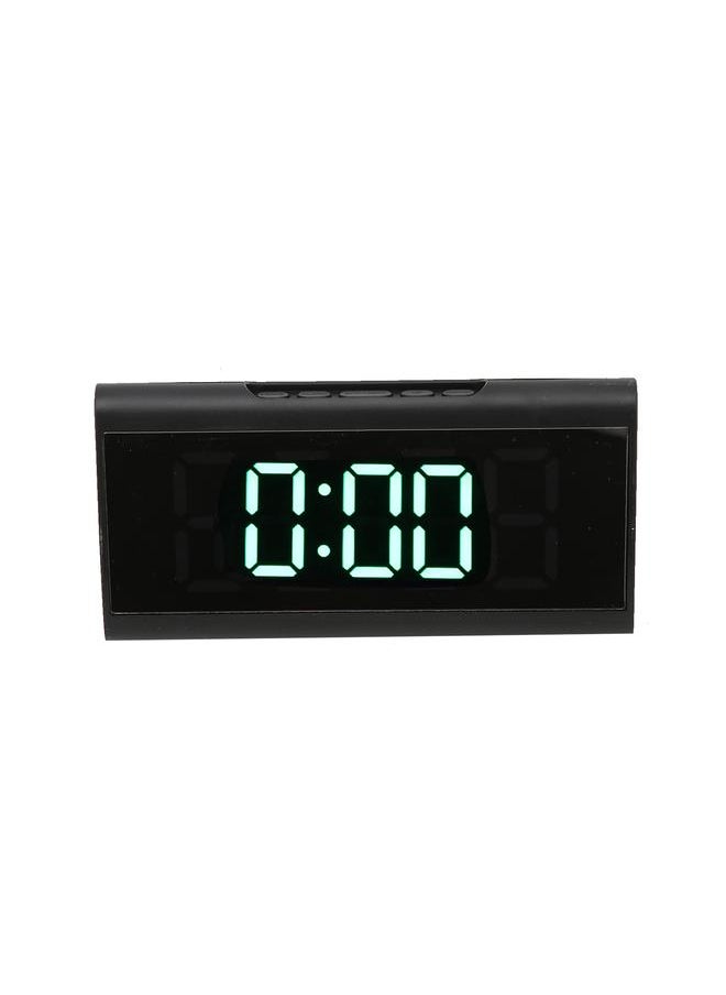 Mirror Clock LED Digital Mute Luminous Black Alarm Clock with USB Cable for Children Adults Bedroom Office Home SchoolGreen