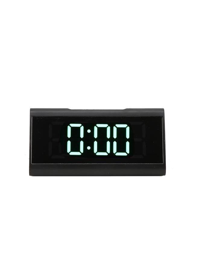 Mirror Clock LED Digital Mute Luminous Black Alarm Clock with USB Cable for Children Adults Bedroom Office Home SchoolGreen