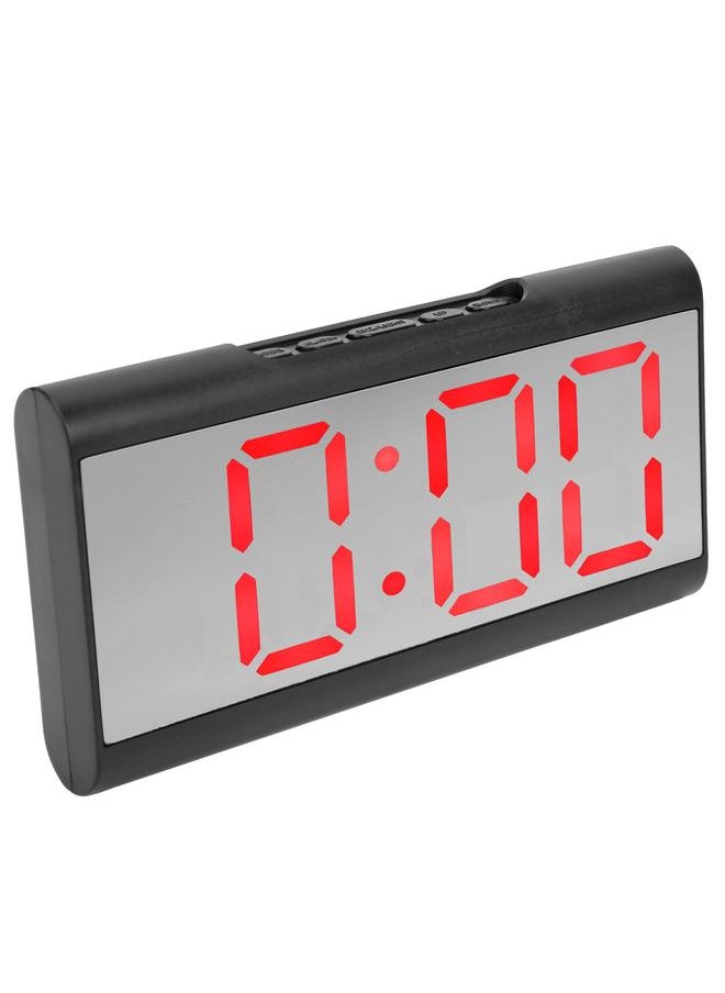 Alarm Clock LED Digital Display Mirror USB Charging Desktop Clock for Bedroom Home Office SchoolRed