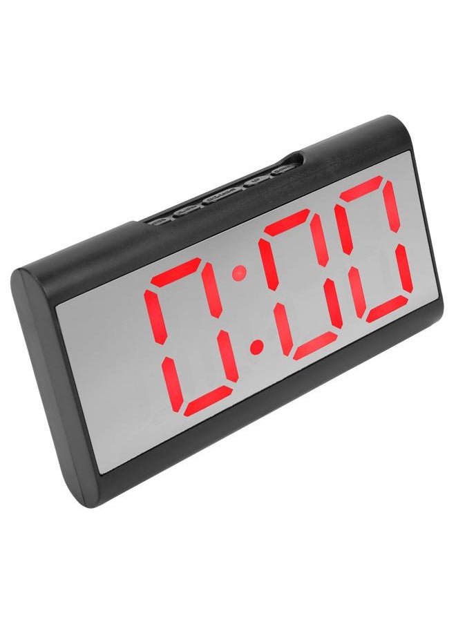 Alarm Clock LED Digital Display Mirror USB Charging Desktop Clock for Bedroom Home Office SchoolRed