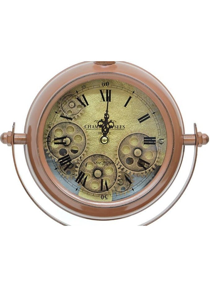 Desktop Matte Coffee Wheel Clock Roman Numeral Chain Model