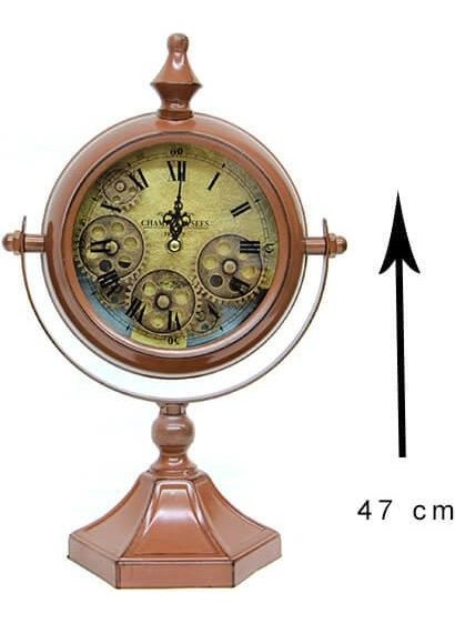 Desktop Matte Coffee Wheel Clock Roman Numeral Chain Model