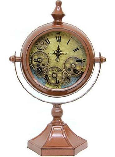 Desktop Matte Coffee Wheel Clock Roman Numeral Chain Model