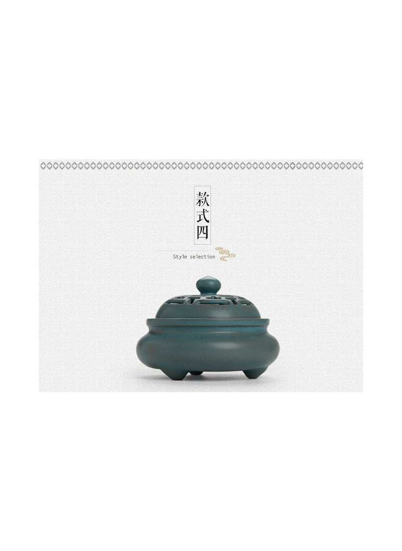 Ceramic sandalwood furnace crafts ornaments Reflux incense burner/1st green incense burner (with fireproof cotton)