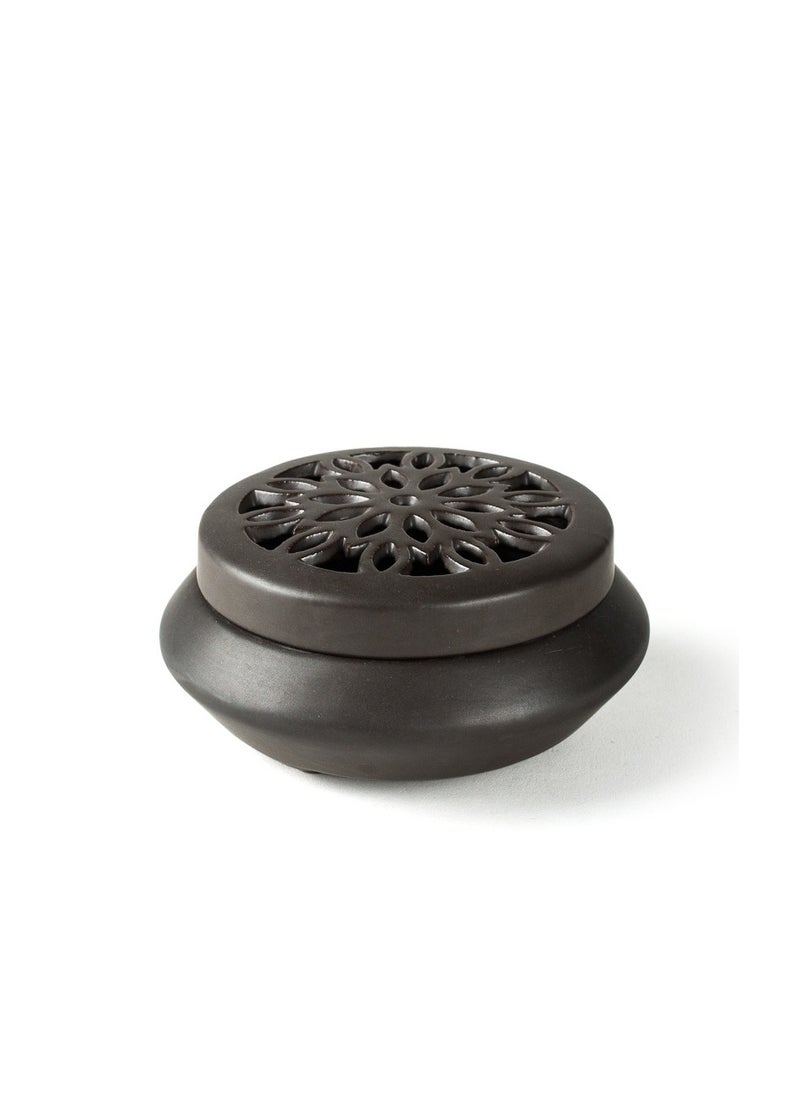 Flat-cover incense burner incense plug creative line incense lying sandalwood agarwood ceramic incense burner bedroom incense burner/black
