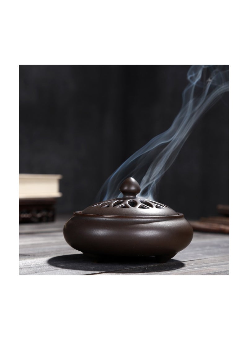 Ceramic sandalwood furnace crafts ornaments Reflux incense burner/ No.5 black incense burner (fireproof cotton)