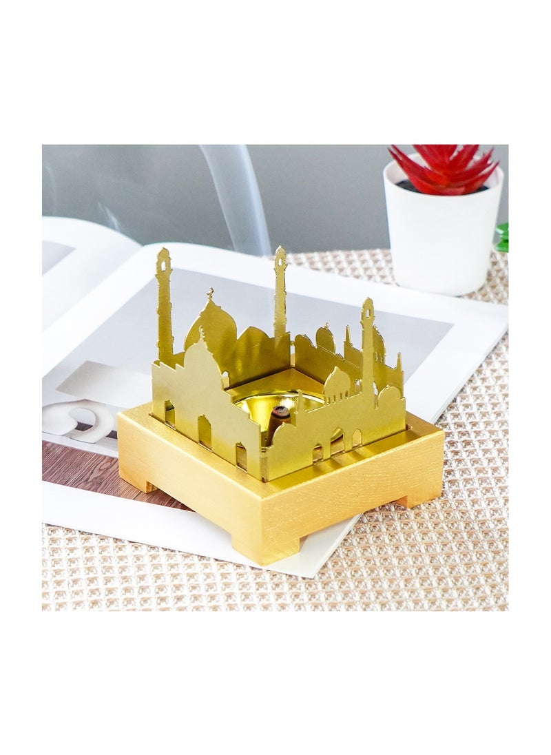 Square base castle pattern aromatherapy home living room table decoration incense burner ornaments crafts /XL-66C