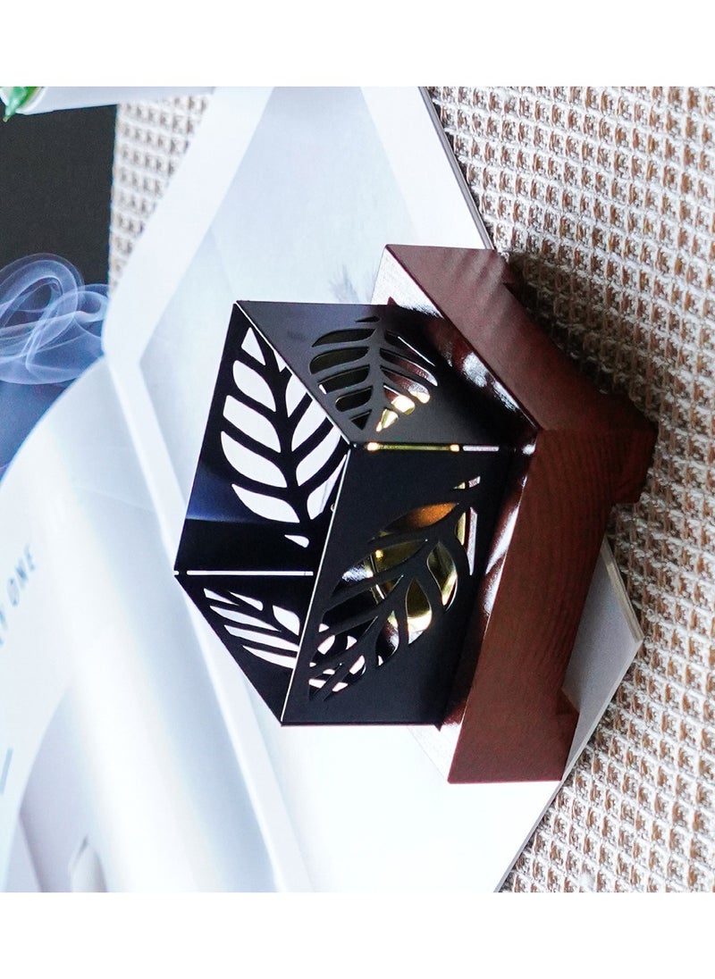 Creative square aromatherapy leaves pattern hollow decorative ornaments home incense burner crafts