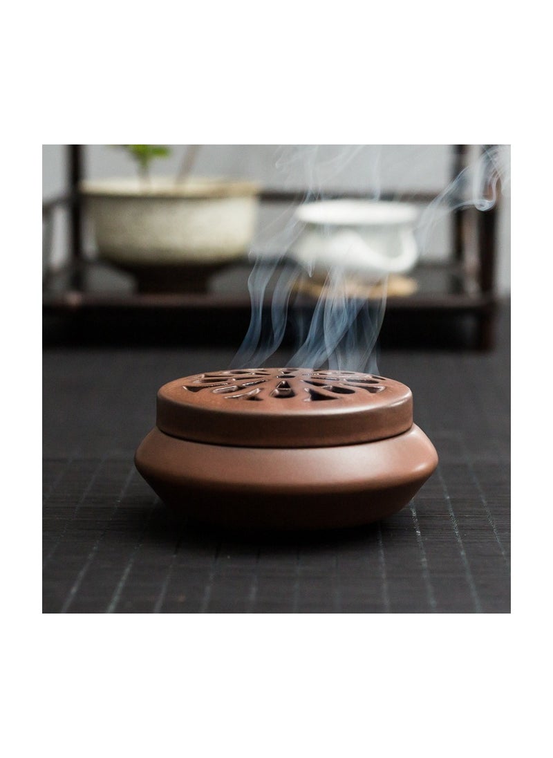 Creative ceramic aromatherapy furnace crafts/red (flat cover)