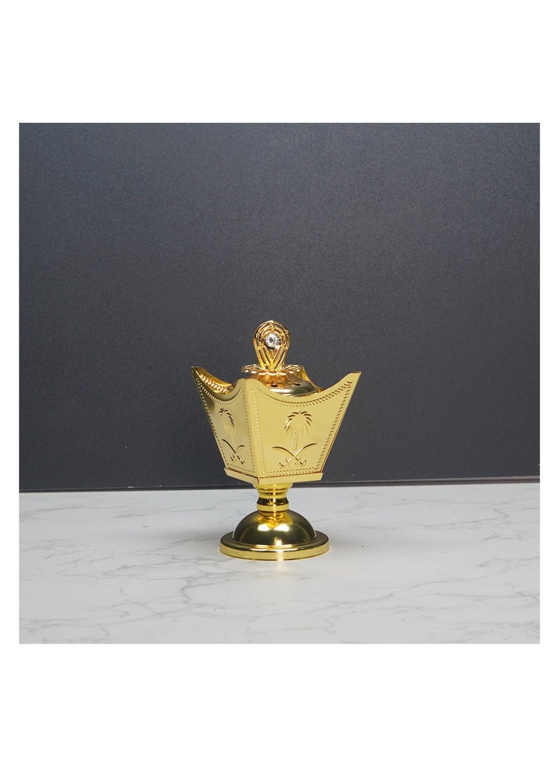 Metal plating incense burner square hand-held aromatherapy burner cup ornaments decoration