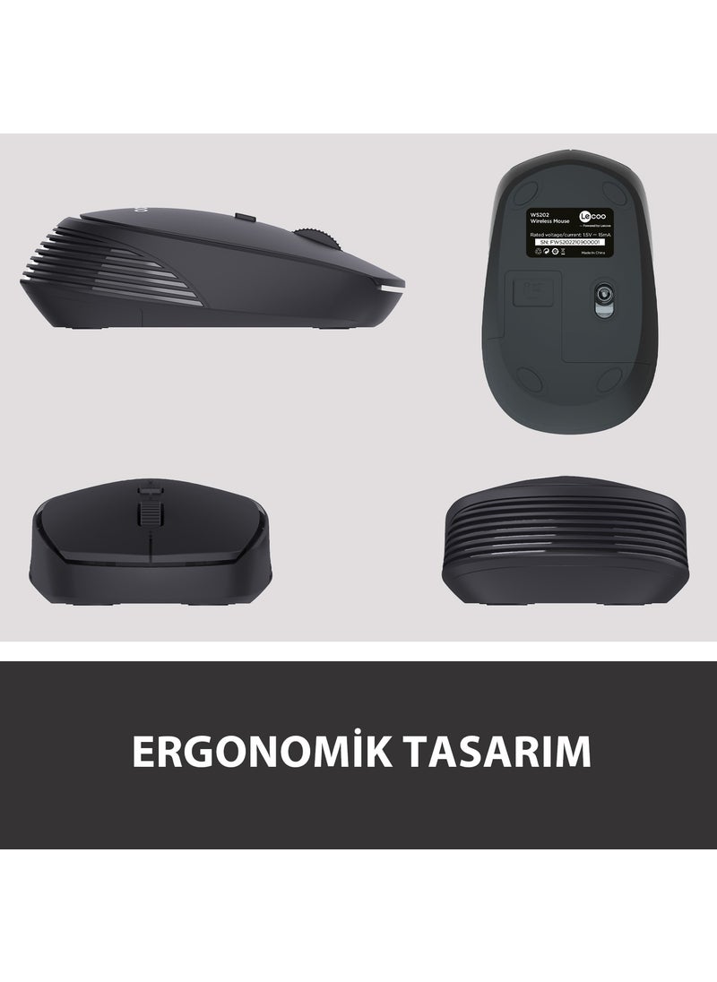 Lenovo WS202 Wireless 1200DPI 4-Button Optical Mouse Black