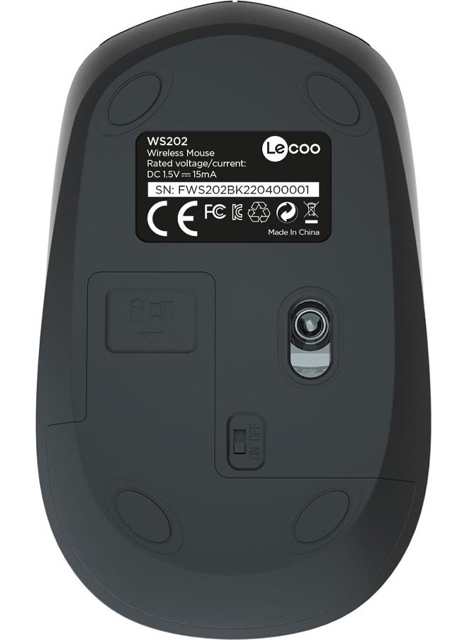 Lenovo WS202 Wireless 1200DPI 4-Button Optical Mouse Black