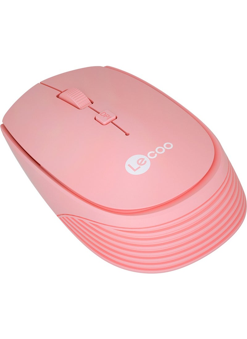 WS202 Wireless 1200DPI 4-Button Optical Mouse Pink