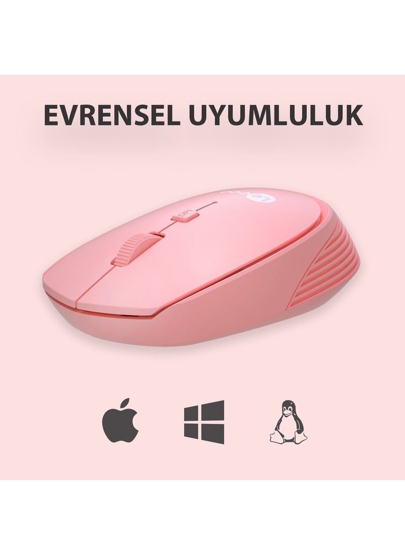WS202 Wireless 1200DPI 4-Button Optical Mouse Pink