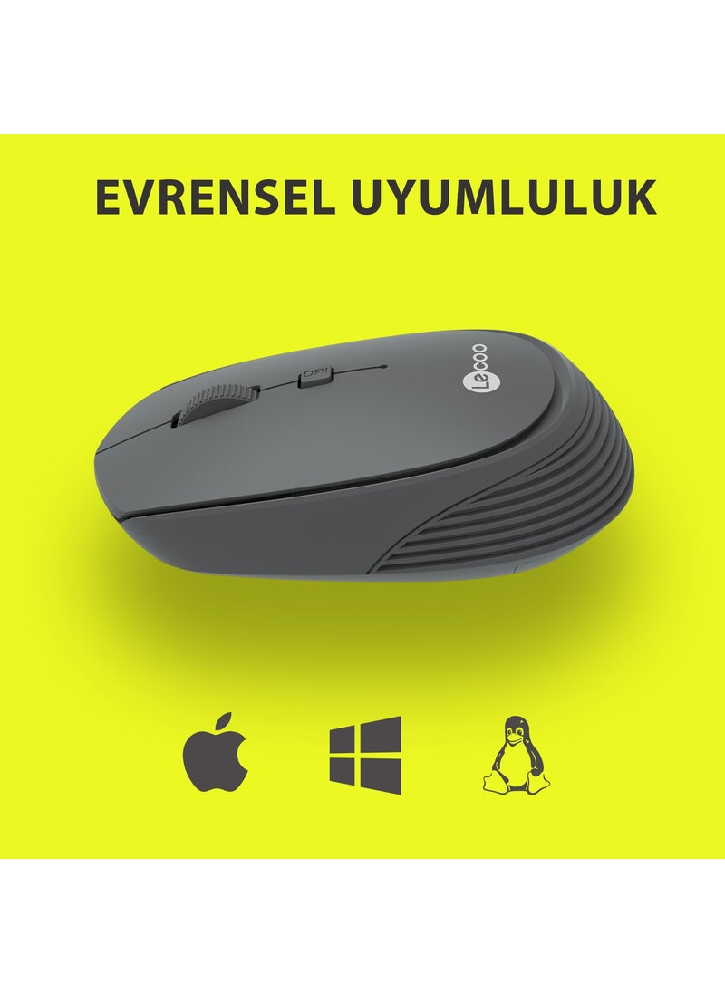 Lenovo WS202 Wireless 1200DPI 4-Button Optical Mouse Gray