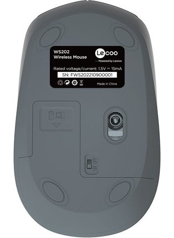 Lenovo WS202 Wireless 1200DPI 4-Button Optical Mouse Gray
