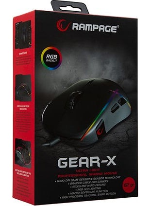 SMX-R115 GEAR-X 6400dpi RGB 9-Button Macro Gaming Mouse