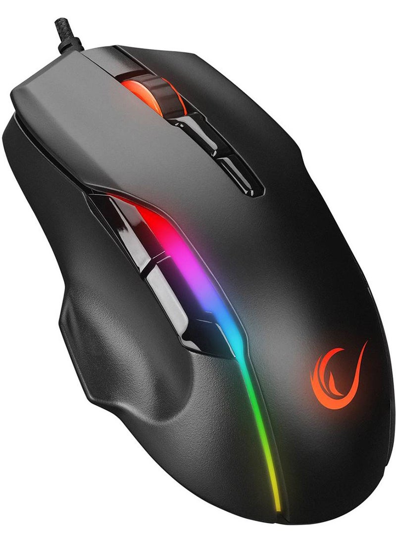 SMX-R45 ORBIT RGB LED Macro 6400 DPi Drag Click Gaming Pro Gaming Mouse