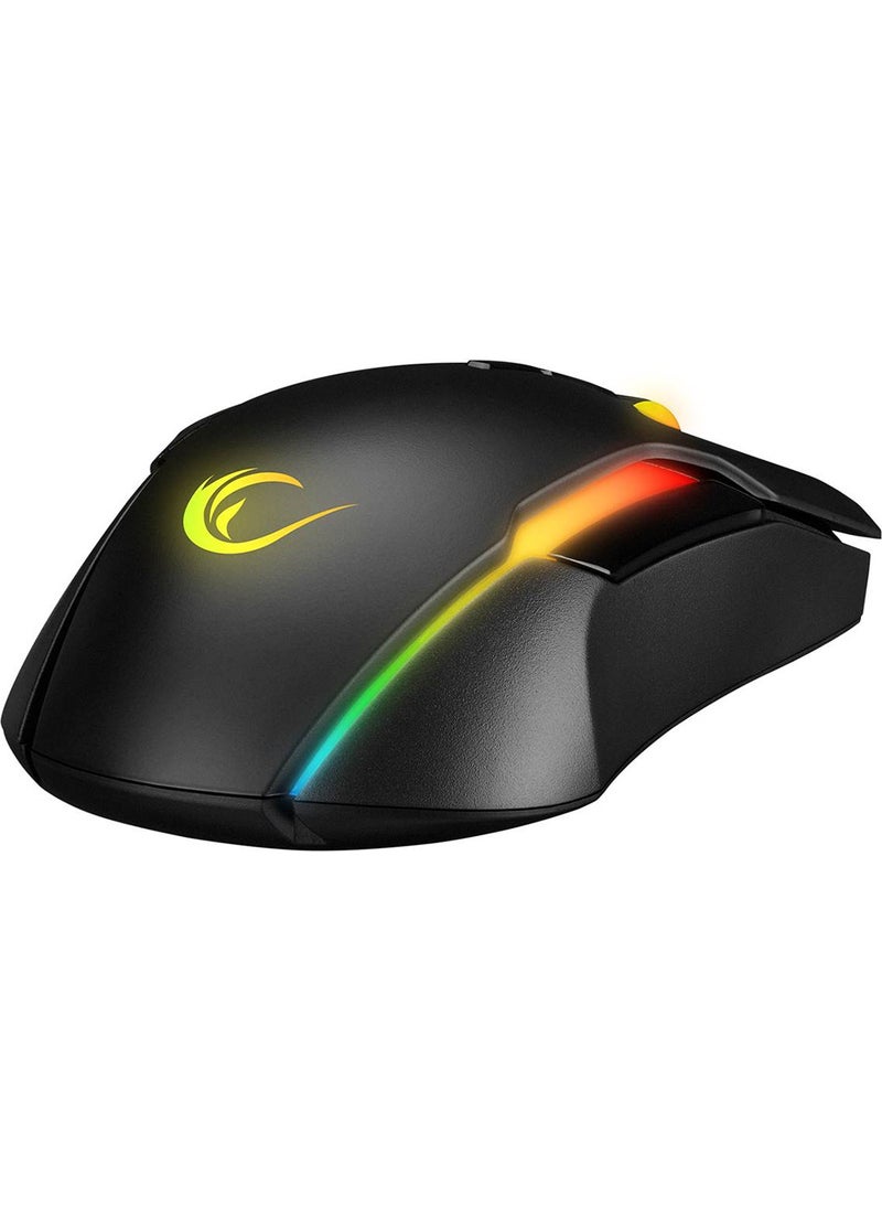 SMX-R45 ORBIT RGB LED Macro 6400 DPi Drag Click Gaming Pro Gaming Mouse