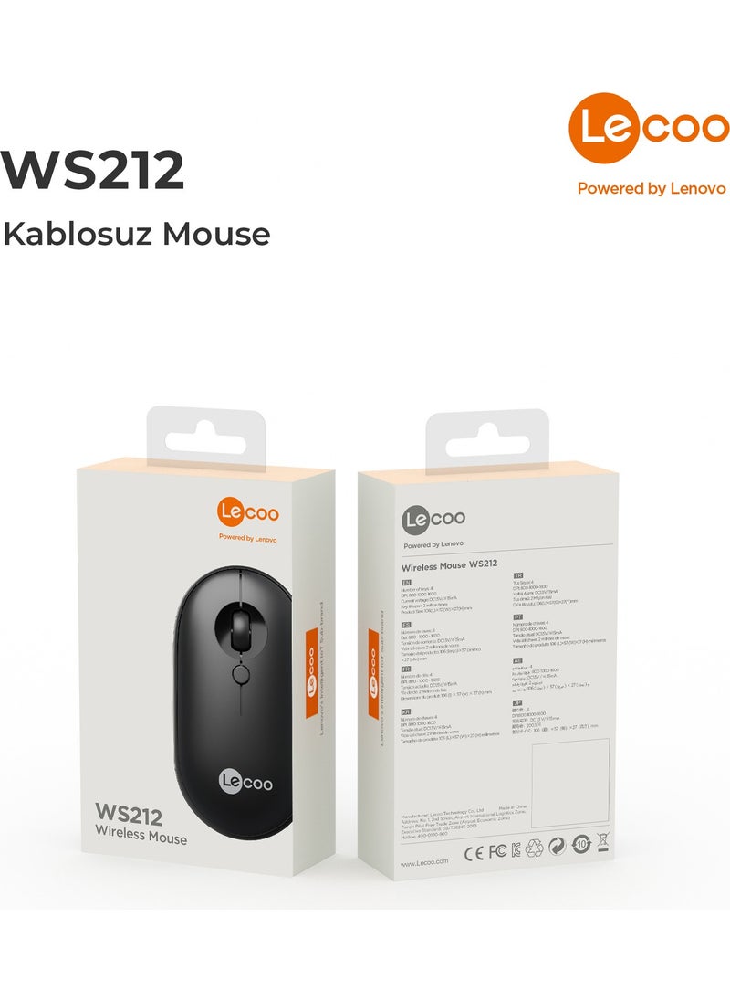 Lenovo WS212 Wireless 1600DPI 4-Button Optical Mouse Black